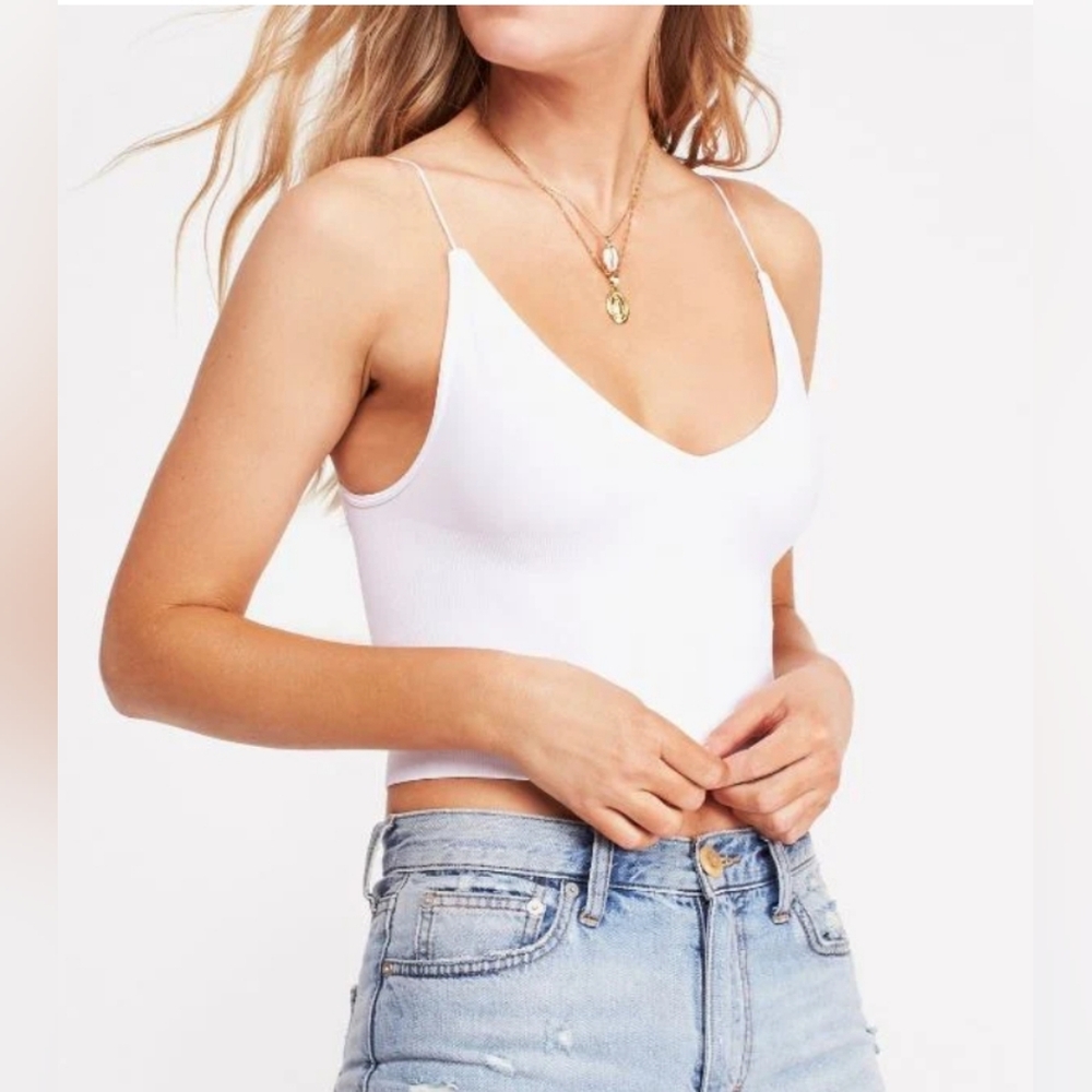 Free People Ribbed V Neck Brami